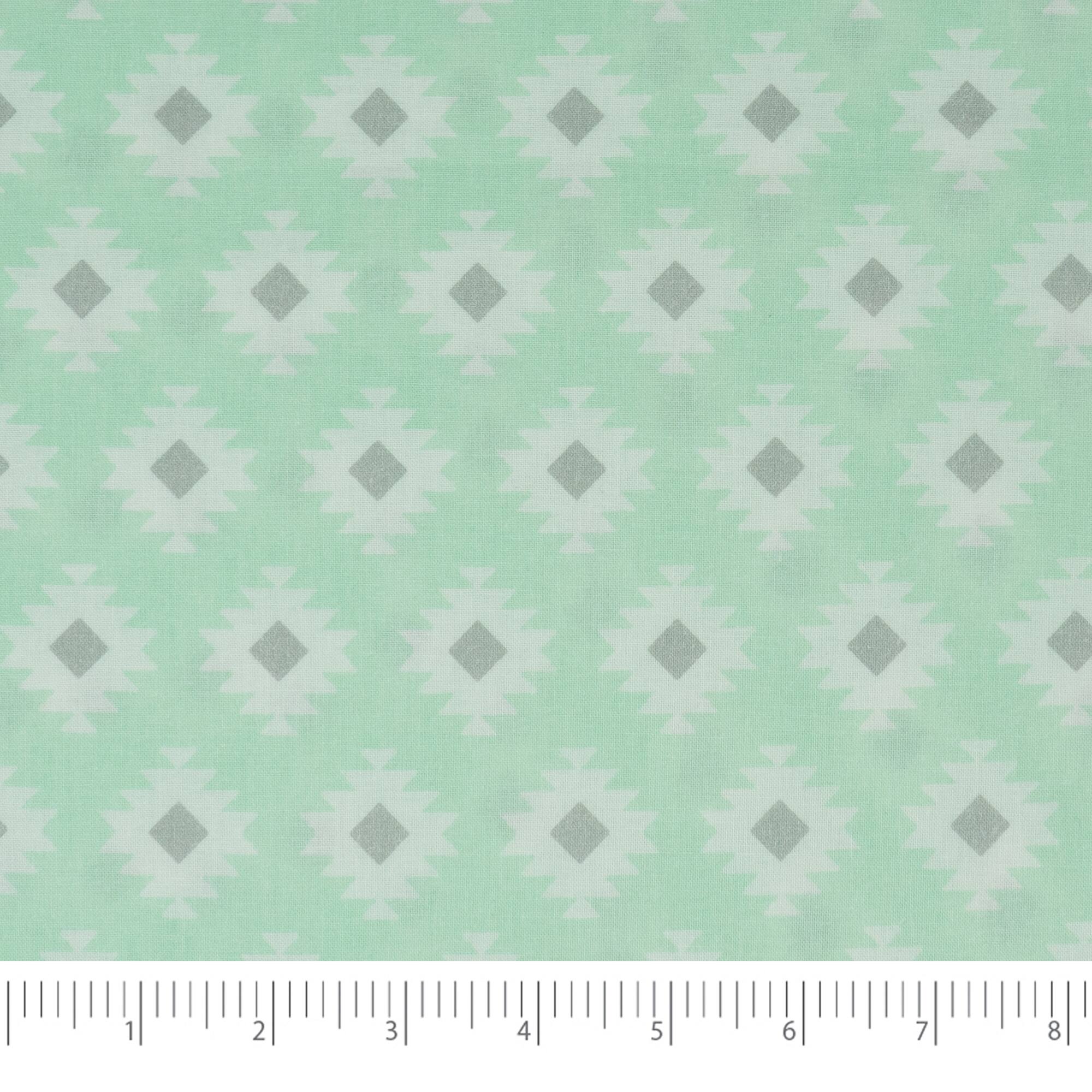 SINGER Mint Cactus Days Diamond Cotton Fabric